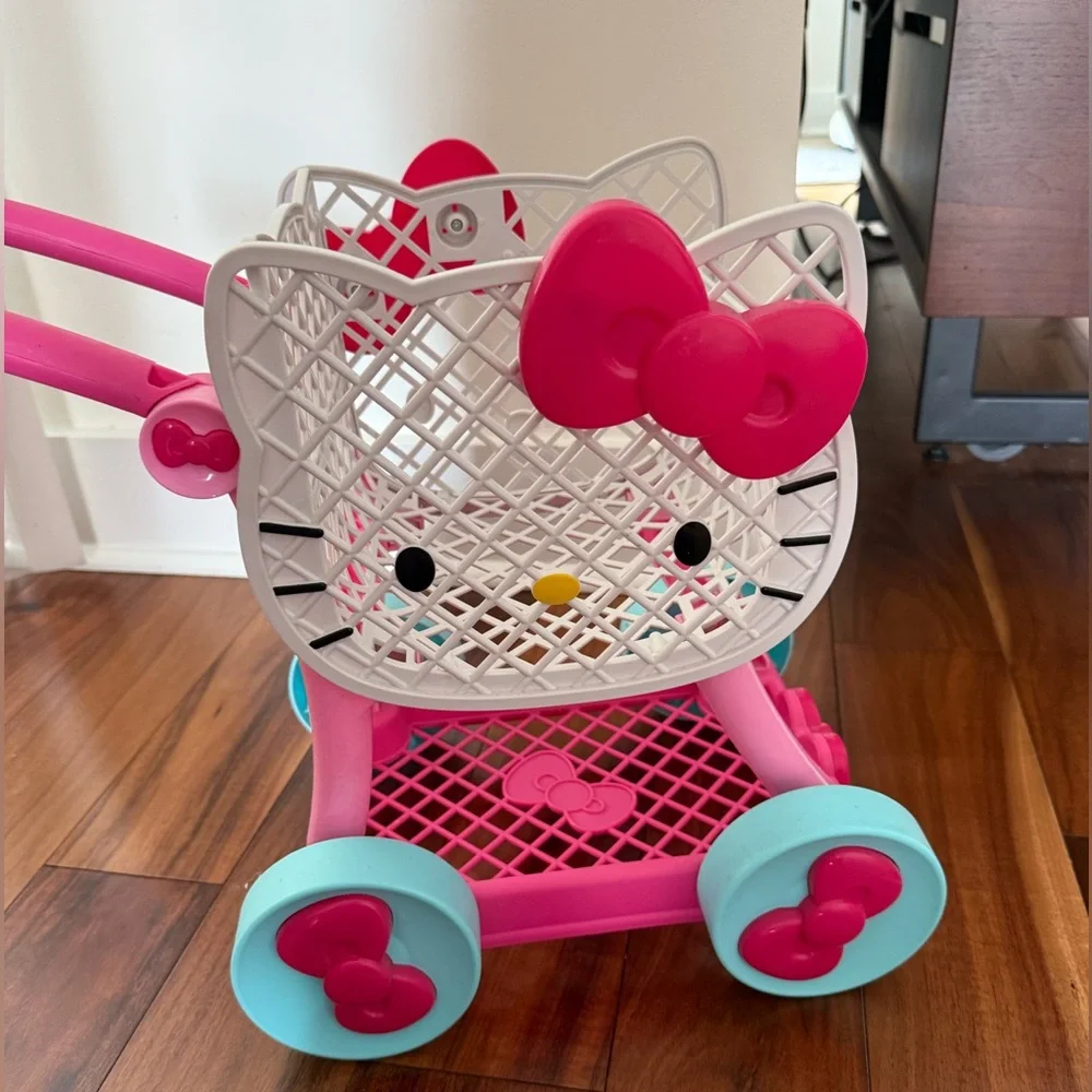 Hello Kitty Sanrio Toy Shopping Cart Stroller Buggy Basket - Picture 7 of 10